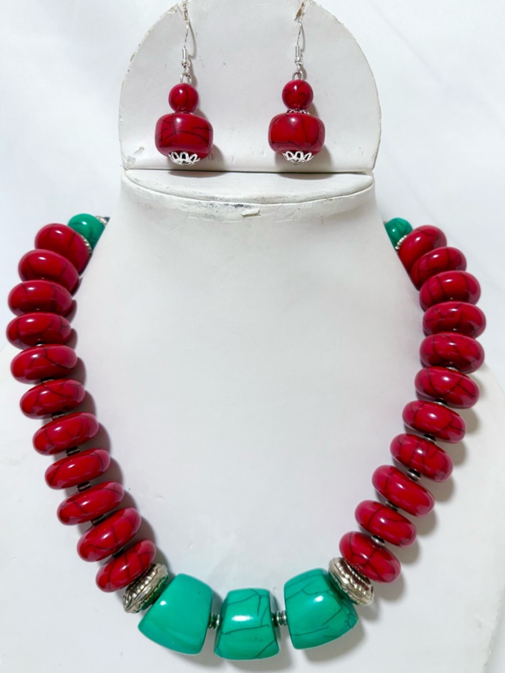 Multi color Handmade Necklace and Earrings set